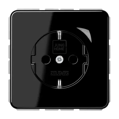 JUNG HOME wandcontactdoos randaarde CD500 zwart glans (BT CD 1521 S SW)