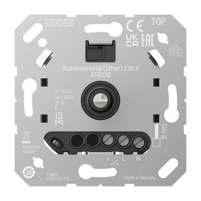 JUNG ruimtethermostaat 230V met verbreekcontact (RTR 230)