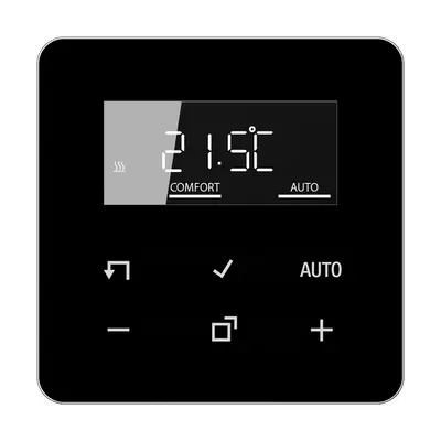 JUNG HOME bedieningselement met display voor kamerthermostaat CD500 zwart glans (BT CD 1791 SW)