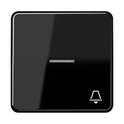 JUNG schakelwip met belsymbool en controlevenster CD500 zwart (CD 590 KO5K SW)