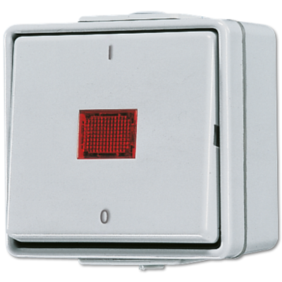 JUNG 2-polige schakelaar controleverlichting met onderbak IP44 WG600 (602 KOW)
