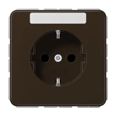 JUNG wandcontactdoos randaarde tekstvenster CD500 bruin (CD 1520 NNA BR)