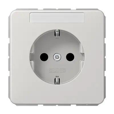 JUNG wandcontactdoos randaarde tekstvenster CD500 lichtgrijs (CD 1520 NNA LG)