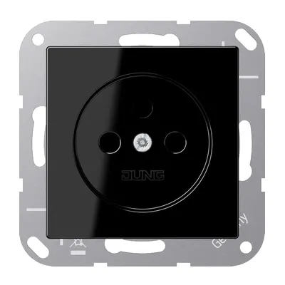 JUNG wandcontactdoos zonder randaarde A-range zwart glans (A 1510 NSW)