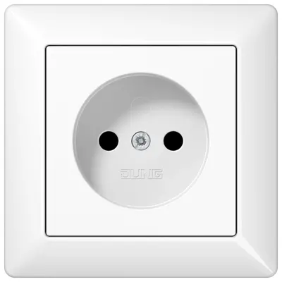 JUNG wandcontactdoos zonder randaarde Safety+ met volle afdekplaat AS500 alpine wit (AS 1510 NKI WW)