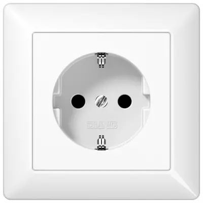 JUNG wandcontactdoos randaarde Safety+ met volle afdekplaat en klauwbevestiging AS500 alpine wit (AS 1520 KI WW)