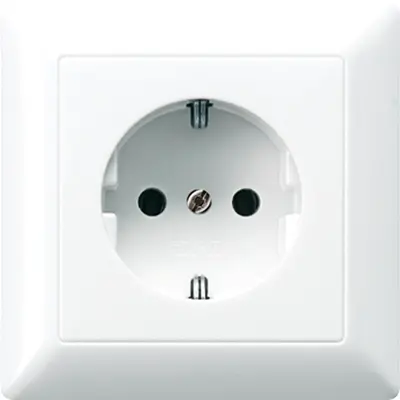 JUNG wandcontactdoos randaarde met schroefklemmen en afdekraam AS500 alpine wit (AS 1521 N WW)