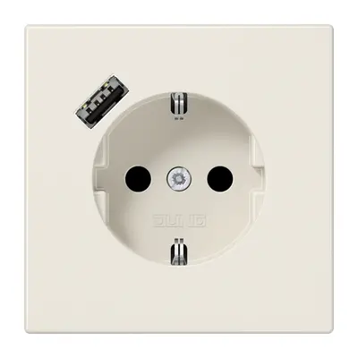 JUNG wandcontactdoos randaarde Safety+ met USB-A LS990 creme (LS 1520-18 A)