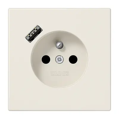 JUNG wandcontactdoos penaarde Safety+ met USB type A LS990 creme (LS 1520 F-18 A)