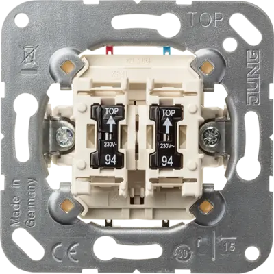 JUNG serieschakelaar met controleverlichting en mechanische vergrendeling (505 KOVU 5)