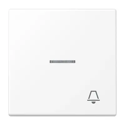 JUNG schakelwip met belsymbool en controlevenster LS990 sneeuwwit mat (LS 990 KO5 K WWM)
