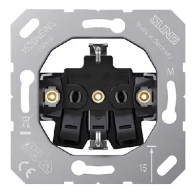 JUNG wandcontactdoos basiselement met randaarde en insteekklemmen (1520 N EINS)