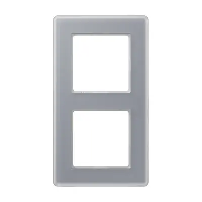 JUNG afdekraam 2-voudig A Viva kristalgrijs glas (AV 582 GLM KG)