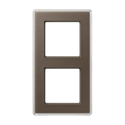 JUNG afdekraam 2-voudig A Viva mokka glas (AV 582 GLM MO)