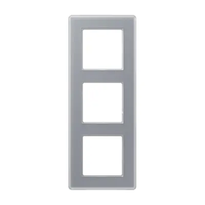 JUNG afdekraam 3-voudig A Viva kristalgrijs glas (AV 583 GLM KG)