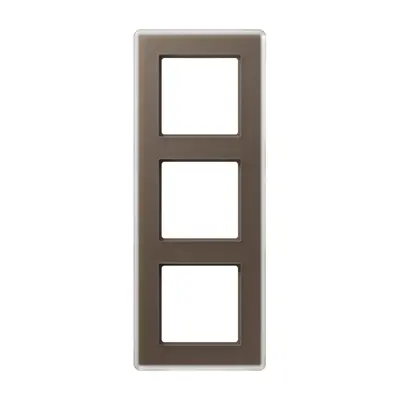 JUNG afdekraam 3-voudig A Viva mokka glas (AV 583 GLM MO)