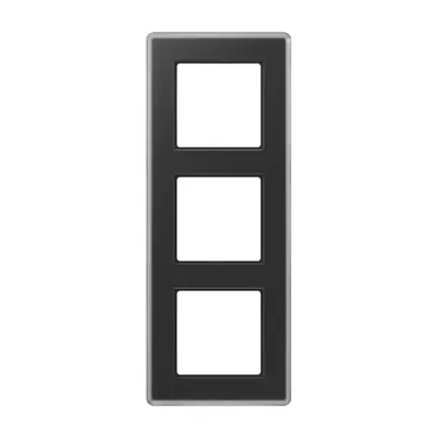 JUNG afdekraam 3-voudig A Viva zwart glas (AV 583 GLM SW)