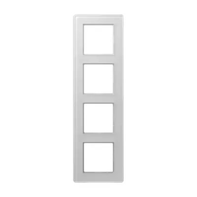 JUNG afdekraam 4-voudig A Viva alpine wit glas (AV 584 GLM WW)