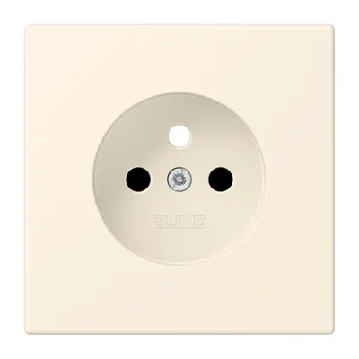 JUNG centraalplaat wandcontactdoos penaarde Safety+ blanc ivoire 245 (LC 1521 FKI PL-1 245)