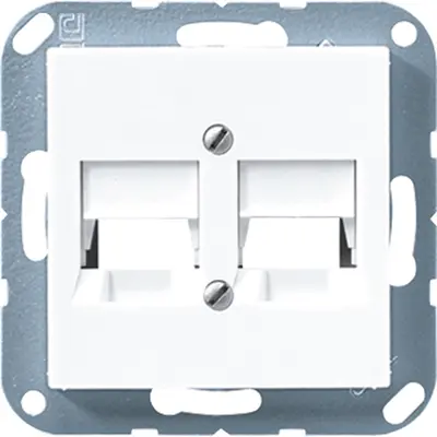 JUNG afdekking met draagring 2-voudig voor modulair jack Lexcom A-range alpine wit (A 569-2 NLEX WW)