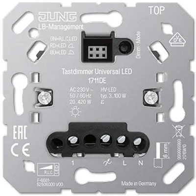 JUNG tastdimmer universeel LED 3-100 Watt (1711 DE)