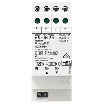 JUNG universele DIN-rail LED-dimmer 3-100W (UD 1755 REG)