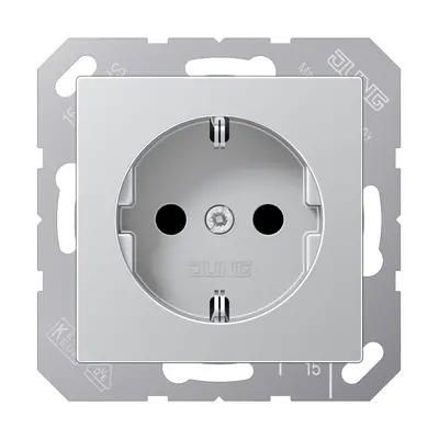 JUNG wandcontactdoos randaarde met klauwbevestiging A-range aluminium (A 1520 AL)