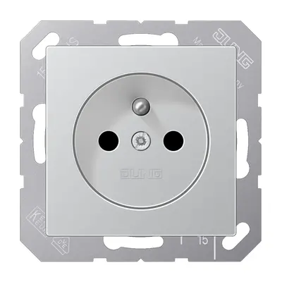 JUNG wandcontactdoos penaarde Safety+ A-range aluminium (A 1520 FKI AL)