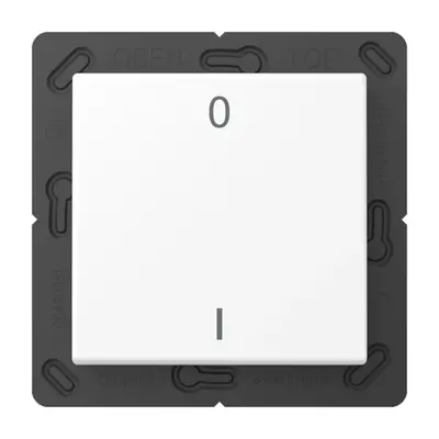 JUNG EnOcean draadloze wandzender 2-kanaals met symbolen 0-1 A-range sneeuwwit mat (ENO A 590-01 WWM)