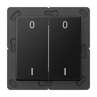 JUNG EnOcean radiografische wandzender 4-kanaals met symbolen 0-1 A-range grafietzwart mat (ENO A 595-01 SWM)