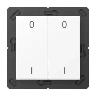 JUNG EnOcean radiografische wandzender 4-kanaals met symbolen 0-1 A-range sneeuwwit mat (ENO A 595-01 WWM)