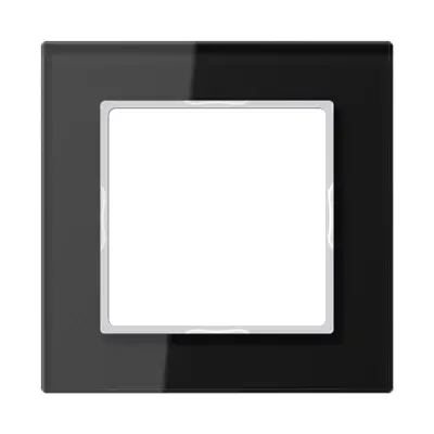 JUNG afdekraam 1-voudig A Creation zwart glas (AC 581 GL SW)