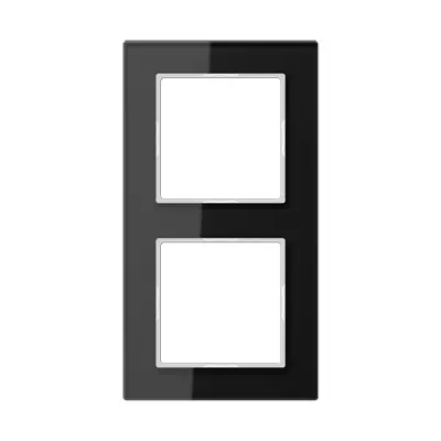 JUNG afdekraam 2-voudig A Creation zwart glas (AC 582 GL SW)