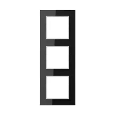 JUNG afdekraam 3-voudig A Creation zwart glas (AC 583 GL SW)