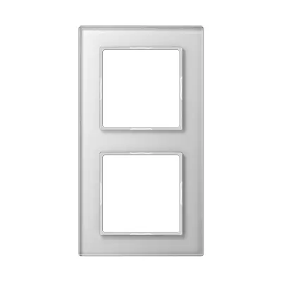 JUNG afdekraam 2-voudig A Creation alpine wit glas (AC 582 GL WW)