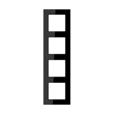 JUNG afdekraam 4-voudig A Creation zwart glans (AC 584 SW)