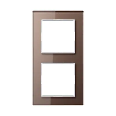 JUNG afdekraam 2-voudig A Creation mokka glas (AC 582 GL MO)