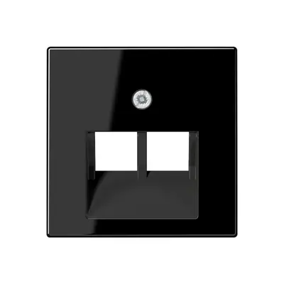 JUNG centraalplaat 2-voudig tbv RJ45 wandcontactdoos A-range zwart glans (A 569-2 BFPLUA SW)