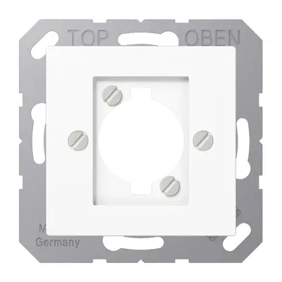 JUNG centraalplaat met draagring voor XLR-connectoren A-range alpine wit (A 568 BF WW)