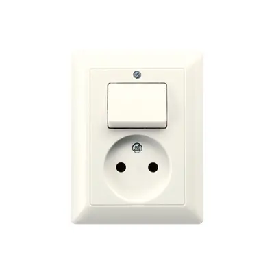 JUNG combinatie schakelaar/wandcontactdoos zonder randaarde AS500 creme (AS 5546 EU)
