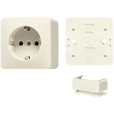 JUNG opbouw wandcontactdoos randaarde incl. bodemplaat en invoerstuk AP600 creme (B 620 A)