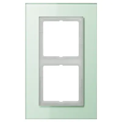 JUNG afdekraam 2-voudig LS PLUS glas mat wit (LSP 982 GLAS)