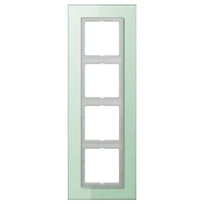 JUNG afdekraam 4-voudig LS PLUS glas mat wit (LSP 984 GLAS)