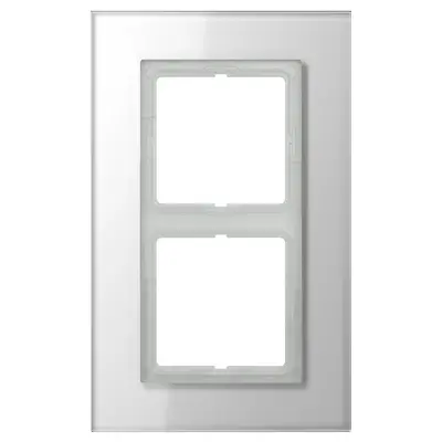 JUNG afdekraam 2-voudig LS PLUS glas alpine wit (LSP 982 GL WW)