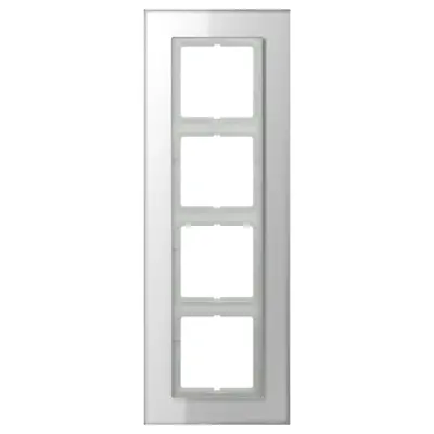 JUNG afdekraam 4-voudig LS PLUS glas alpine wit (LSP 984 GL WW)