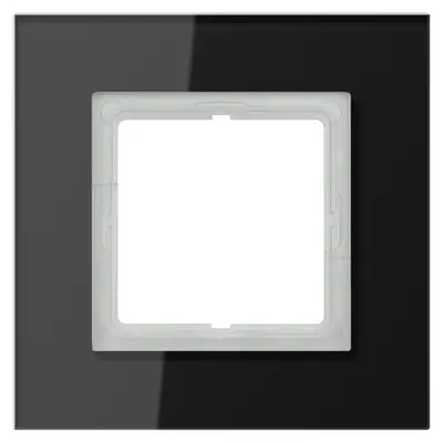 JUNG afdekraam 1-voudig LS PLUS glas zwart (LSP 981 GL SW)
