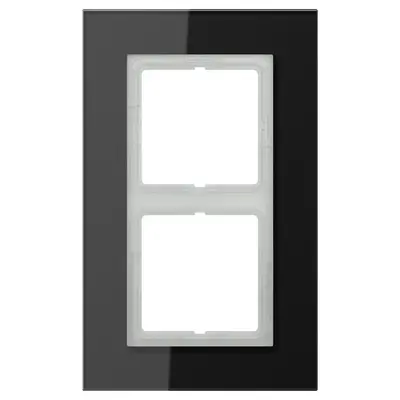 JUNG afdekraam 2-voudig LS PLUS glas zwart (LSP 982 GL SW)