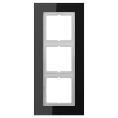 JUNG afdekraam 3-voudig LS PLUS glas zwart (LSP 983 GL SW)