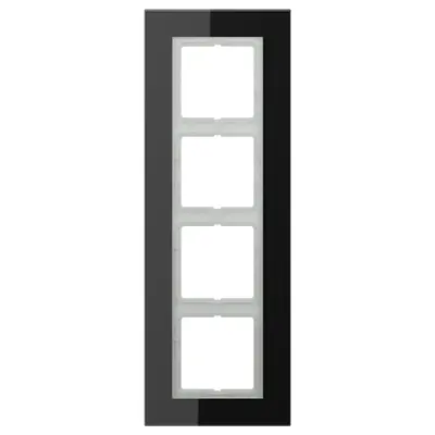 JUNG afdekraam 4-voudig LS PLUS glas zwart (LSP 984 GL SW)