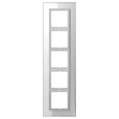 JUNG afdekraam 5-voudig LS PLUS glas alpine wit (LSP 985 GL WW)